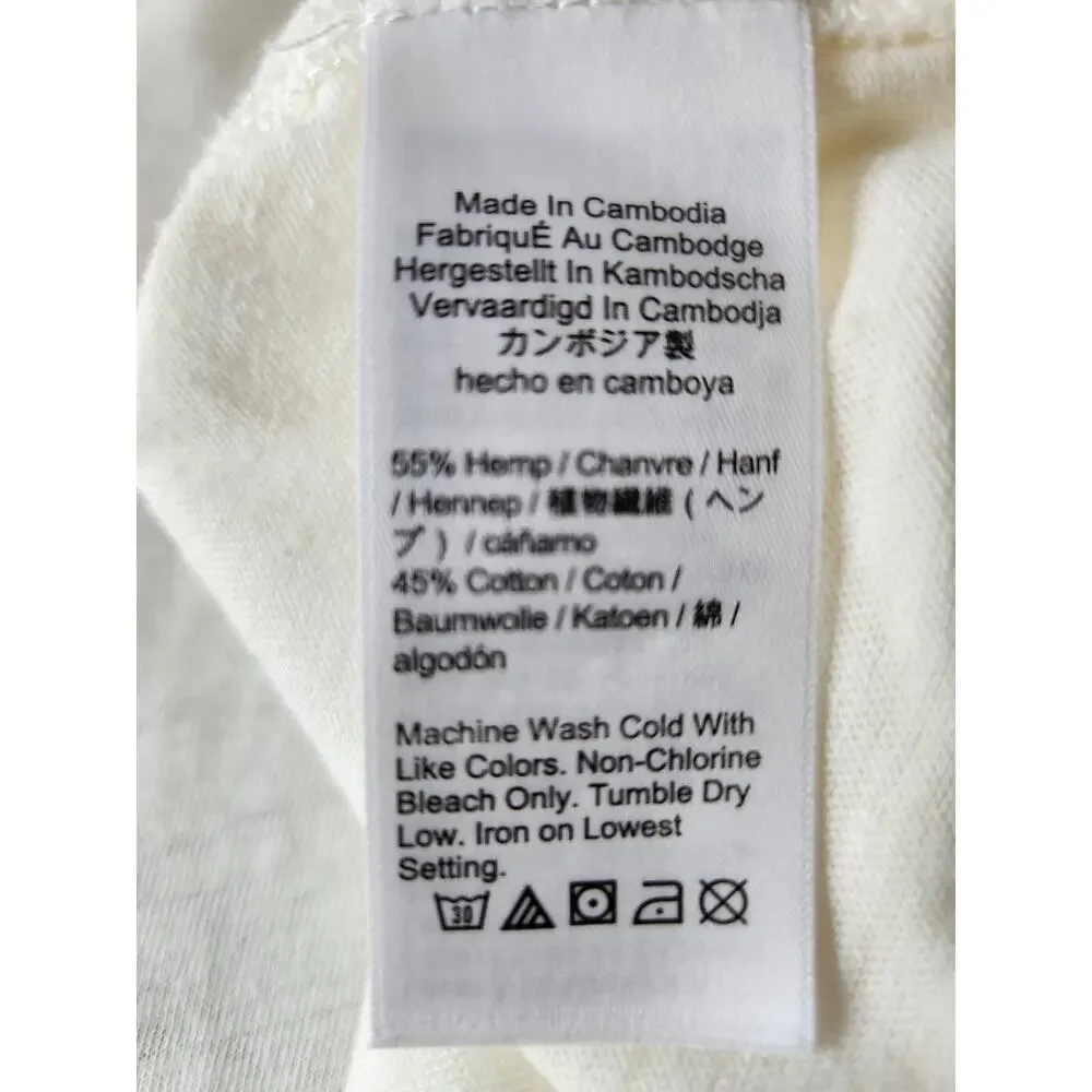 J. Crew Hemp-Organic Cotton Blend Polo Shirt White L *Flaw